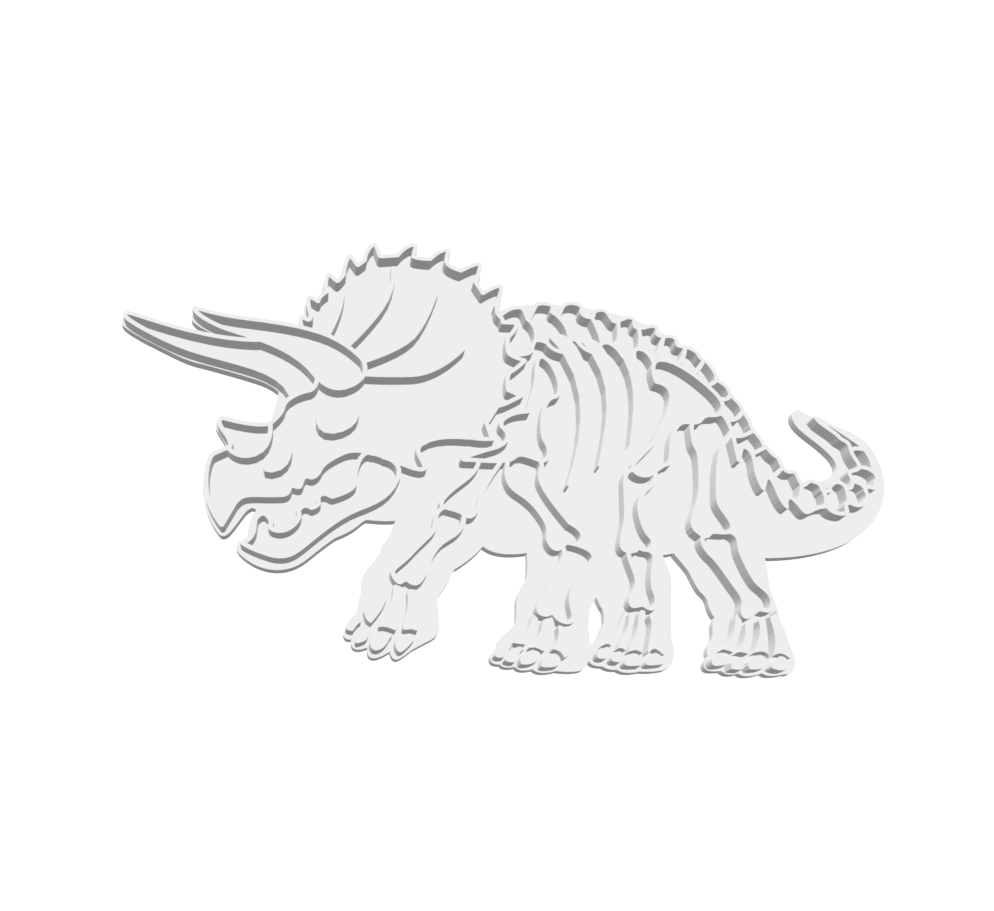 Triceratops Cutter & Stamps (3-piece set) -- STL FILES