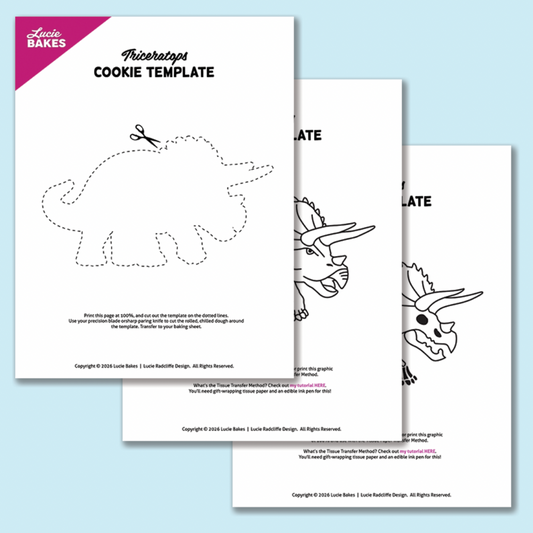 Triceratops -- Printable Cutter & Stamp Template