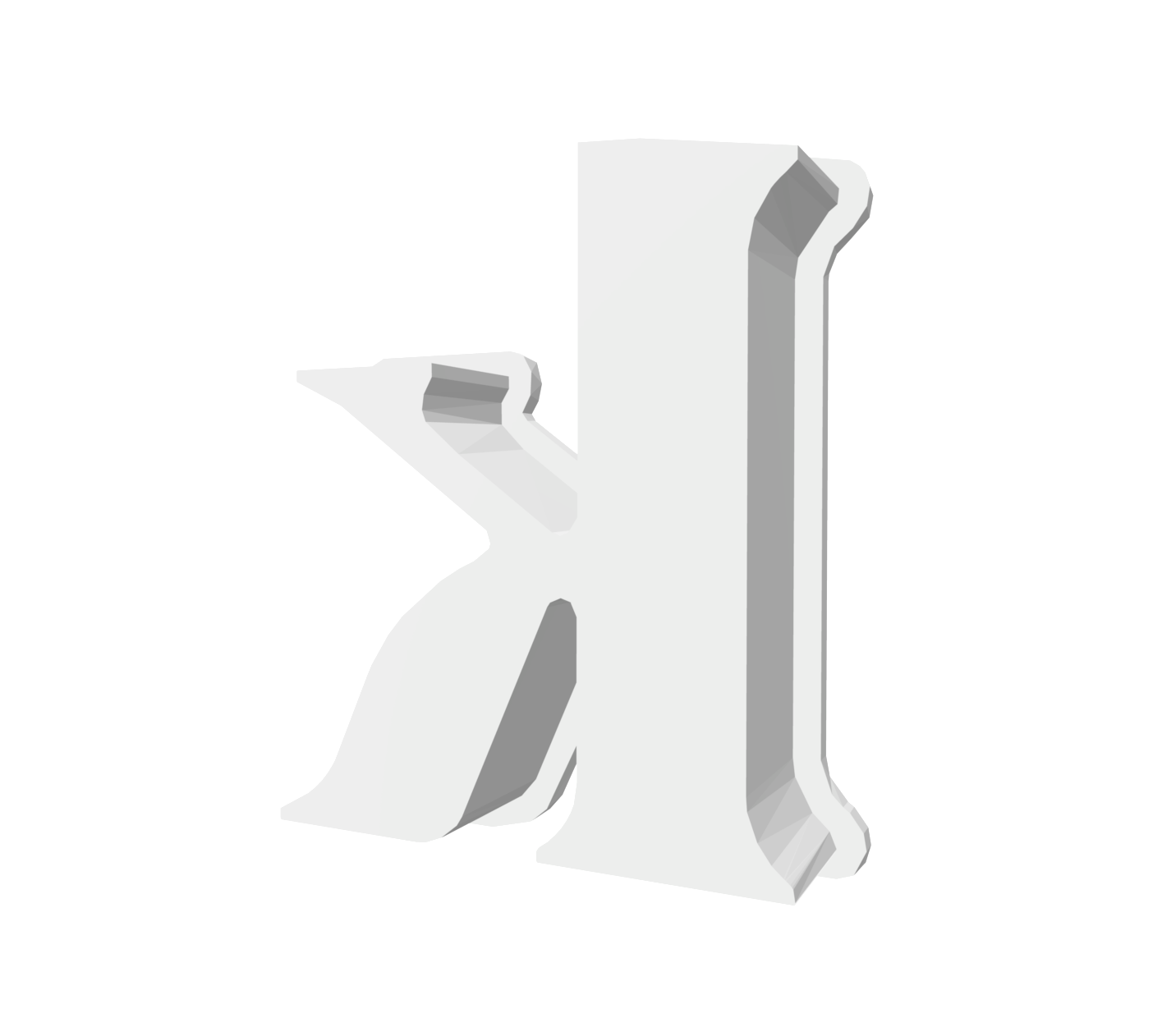 k (Lowercase, Includes 2 Cutters + Dough Pusher)-- STL FILES
