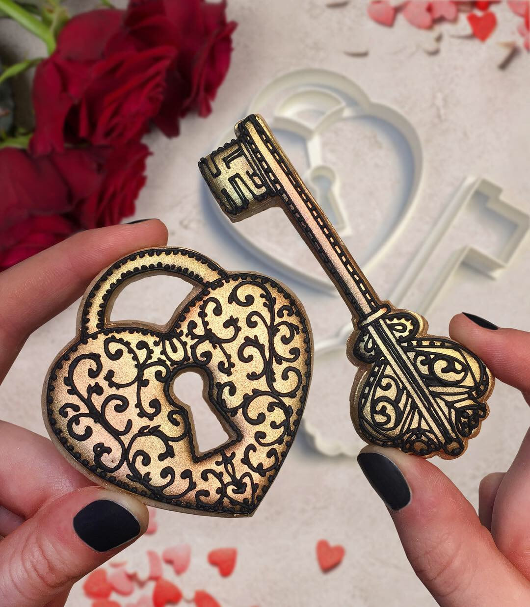 Love Lock & Key Cookie Cutter Set