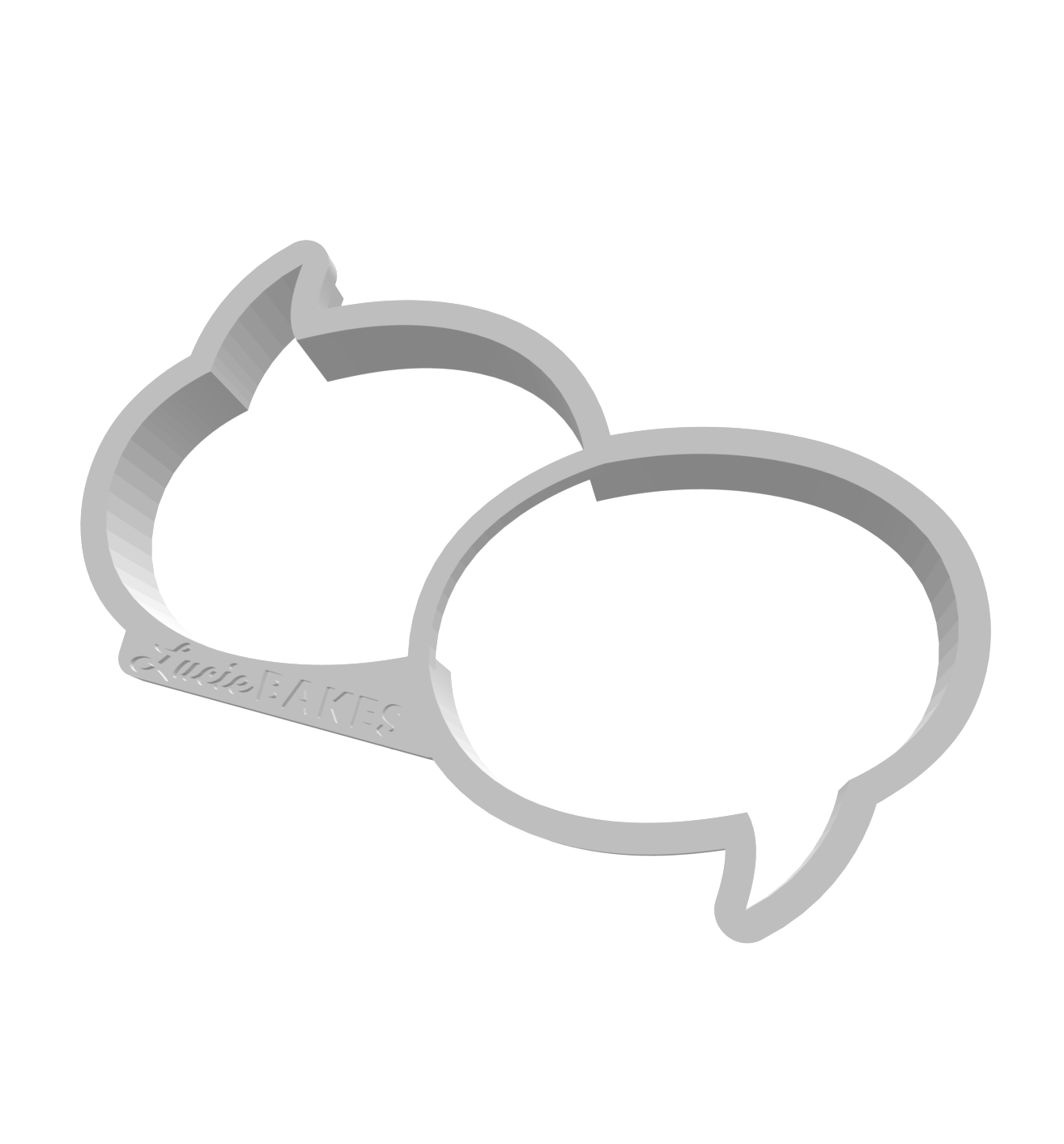 Double Classic Oval Speech Bubble -- STL FILE