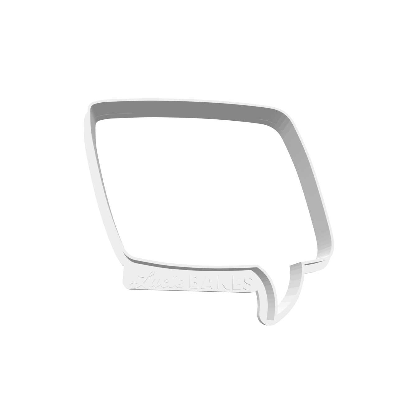 Slanted Retro Square Speech Bubble -- STL FILE