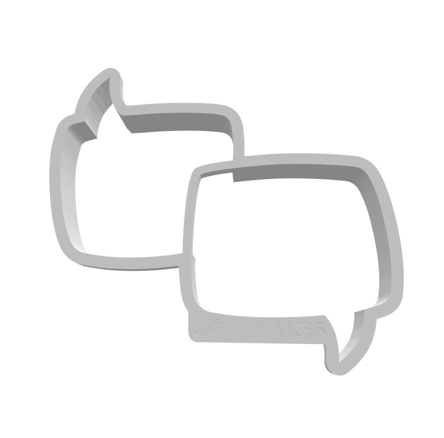 Double Retro Square Speech Bubble -- STL FILE