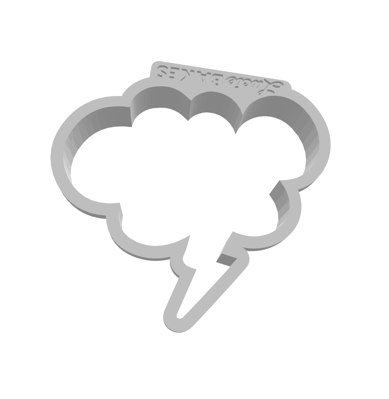 Thunder Cloud Speech Bubble -- STL FILE