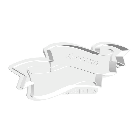 Double Fancy Ribbon Banner Cutter & Stamp Set -- STL FILE