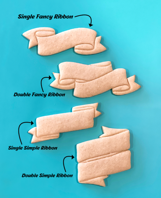 Single Simple Ribbon Banner Cutter & Stamp Set -- STL FILE