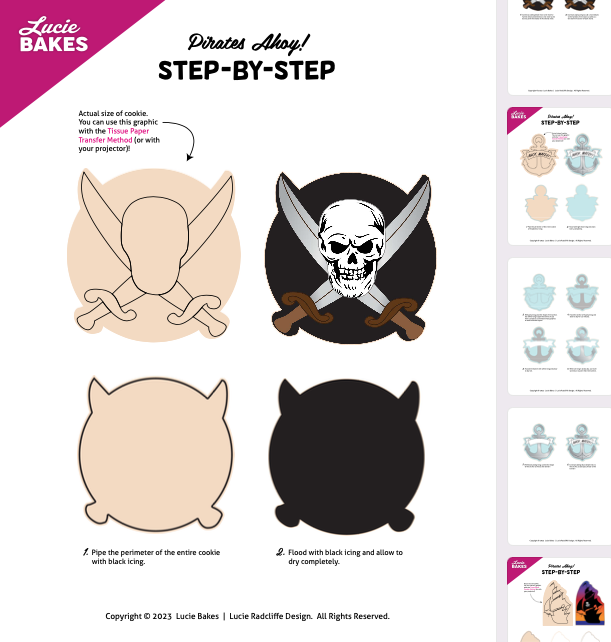 Pirates, Ahoy! Cookies -- Digital Template & Workbook