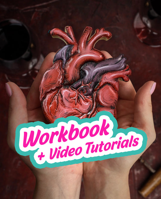 Anatomical Heart Cookie -- Workbook + Pre-Recorded Tutorials