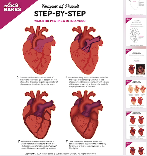 Anatomical Heart Cookie -- Workbook + Pre-Recorded Tutorials
