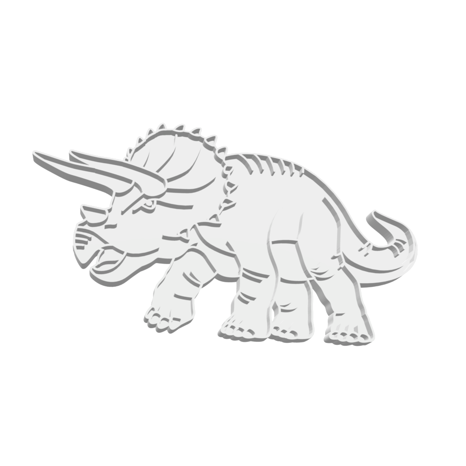 Triceratops Cutter & Stamps (3-piece set) -- STL FILES