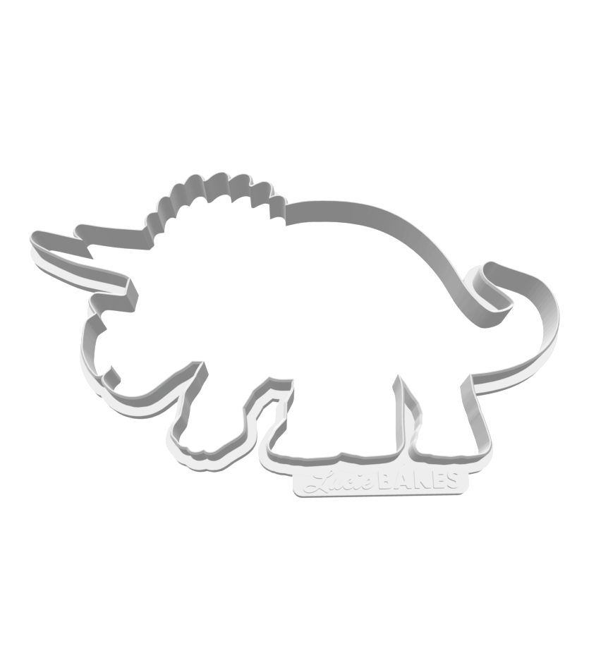Triceratops Cutter & Stamps (3-piece set) -- STL FILES