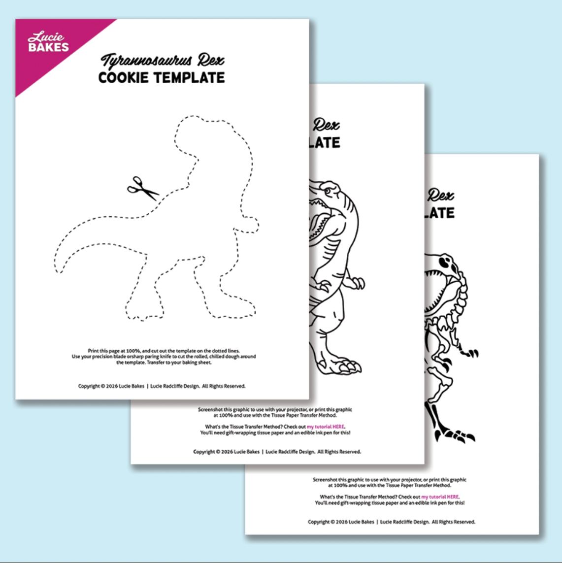 Tyrannosaurus Rex -- Printable Cutter & Stamp Template