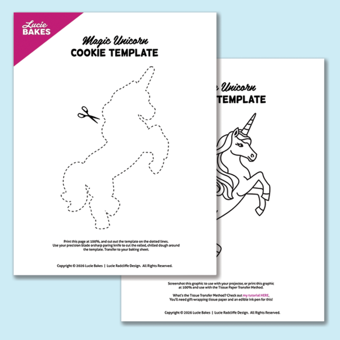 Unicorn -- Printable Cutter & Stamp Template