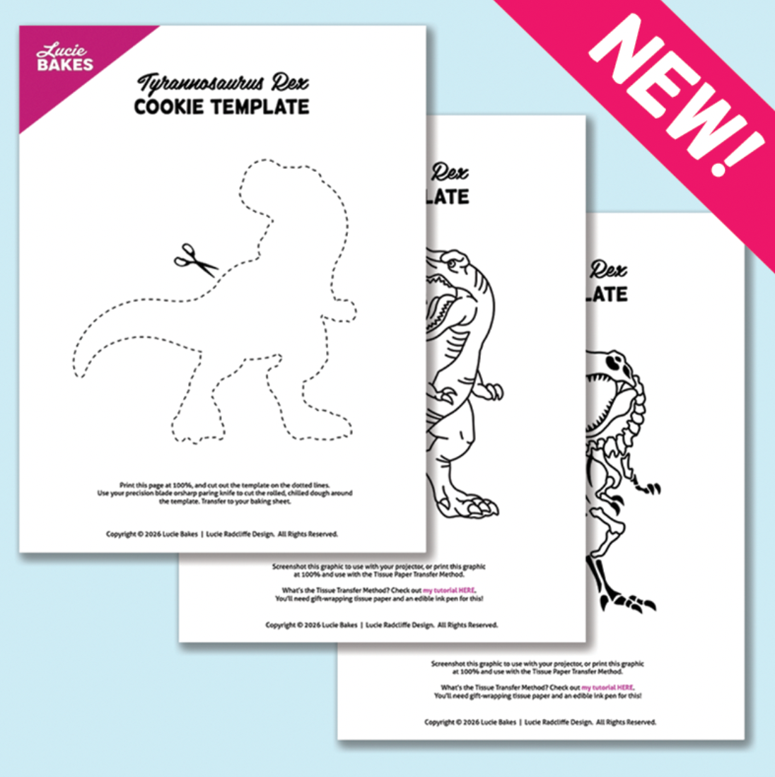 Tyrannosaurus Rex -- Printable Cutter & Stamp Template