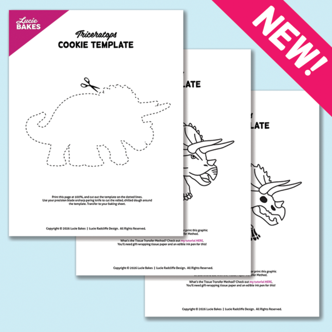 Triceratops -- Printable Cutter & Stamp Template