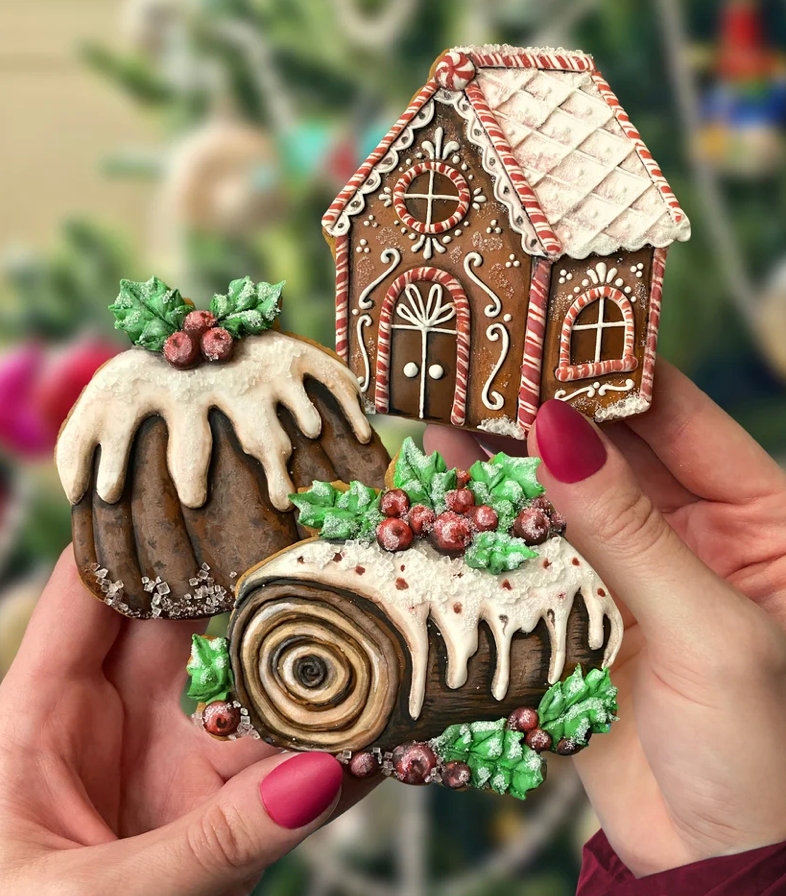 Gingerbread House Cookie -- Printable Cutter & Stamp Template