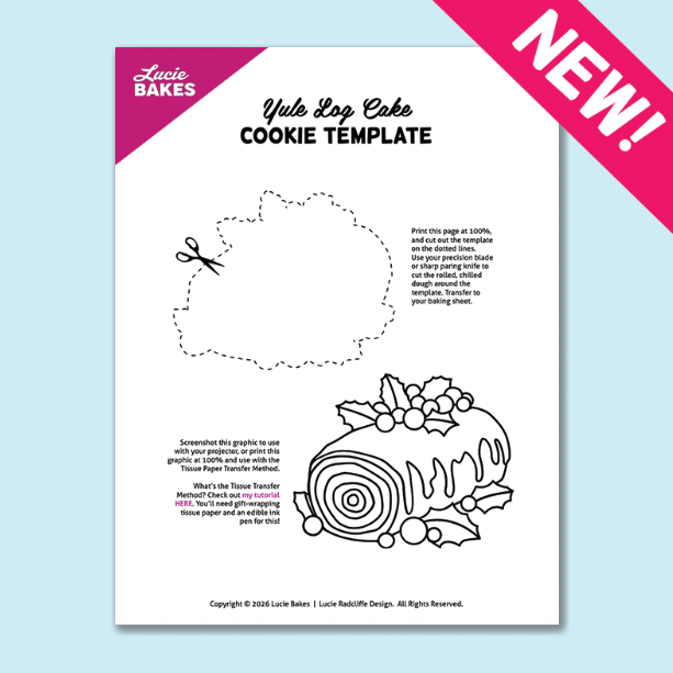 Yule Log Cake -- Printable Cutter & Stamp Template