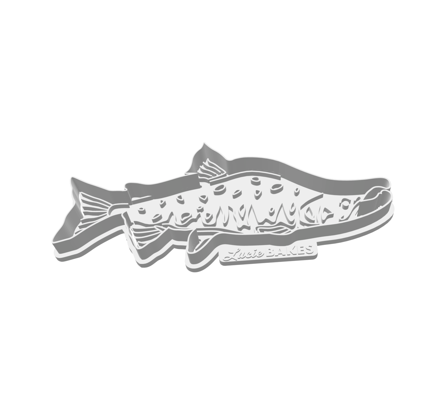 Sockeye Salmon Cutter & Stamp Set -- STL FILE