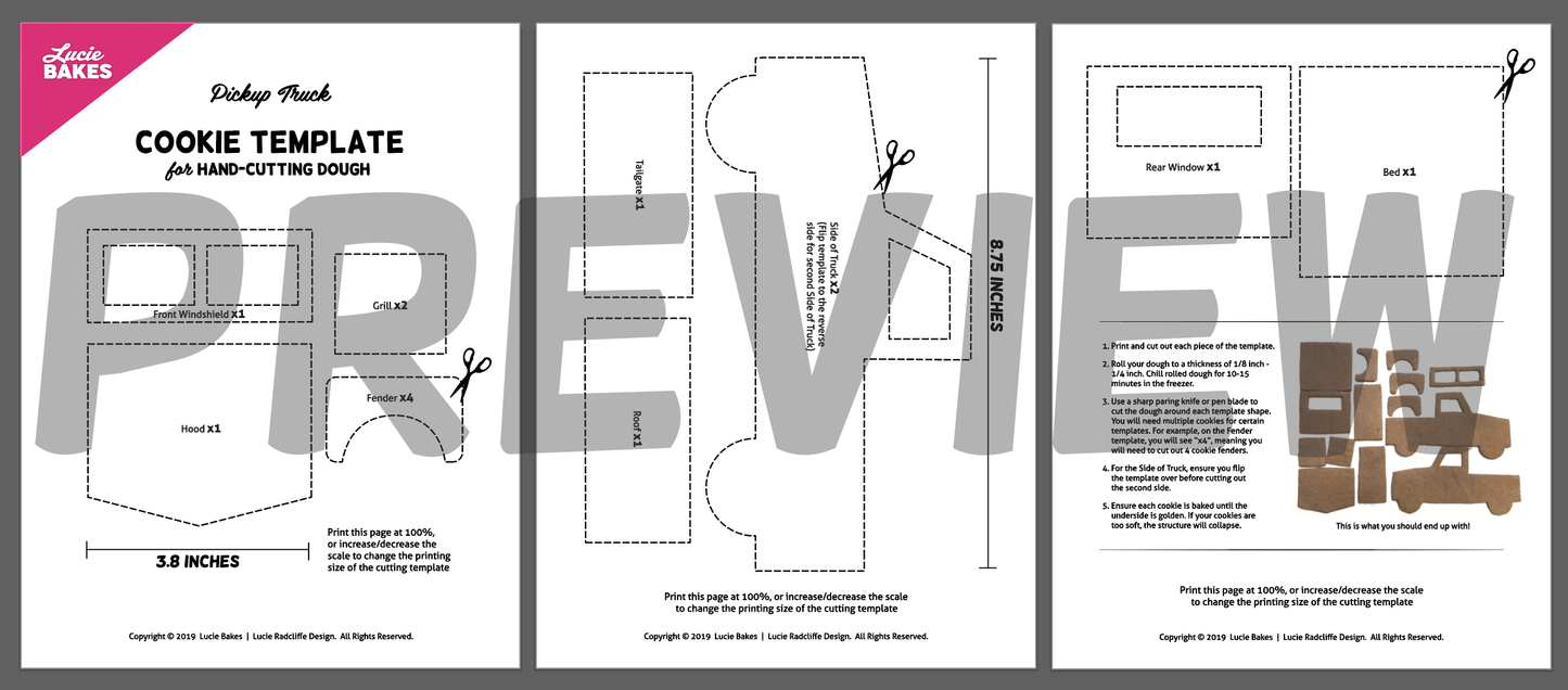 Pickup Truck - Digital Template & Tutorial