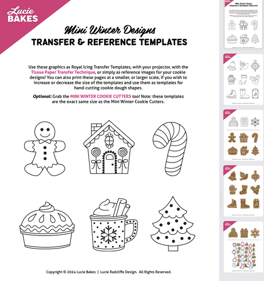 Winter Designs - Royal Icing Transfer & Reference Templates