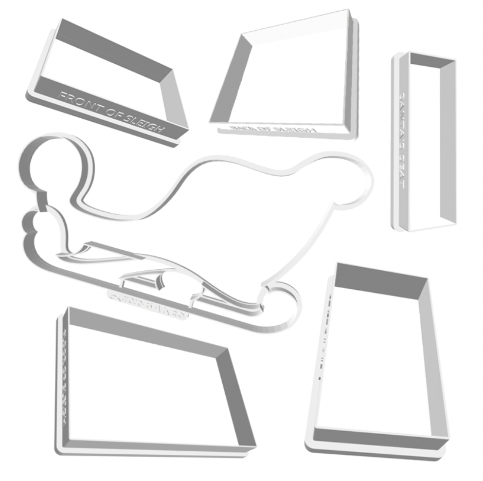 3D Sleigh Cutter Set -- STL FILES