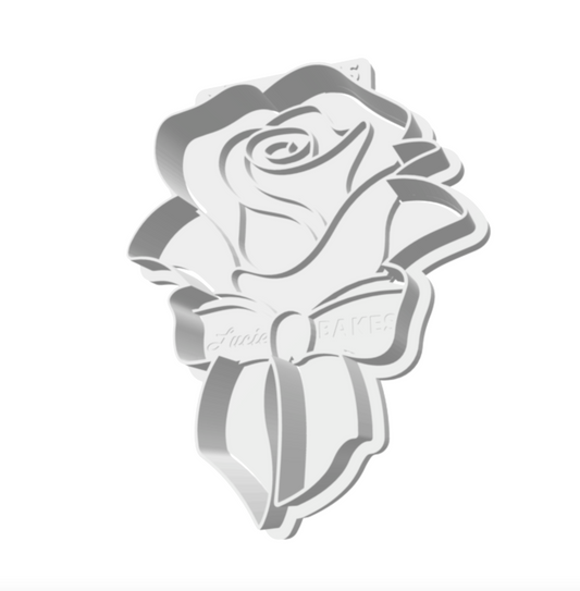Rose with Bow Cutter & Stamp Set -- STL FILE