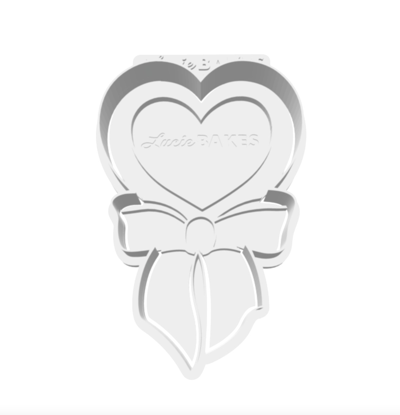 Heart with Bow Cutter & Stamp Set -- STL FILE