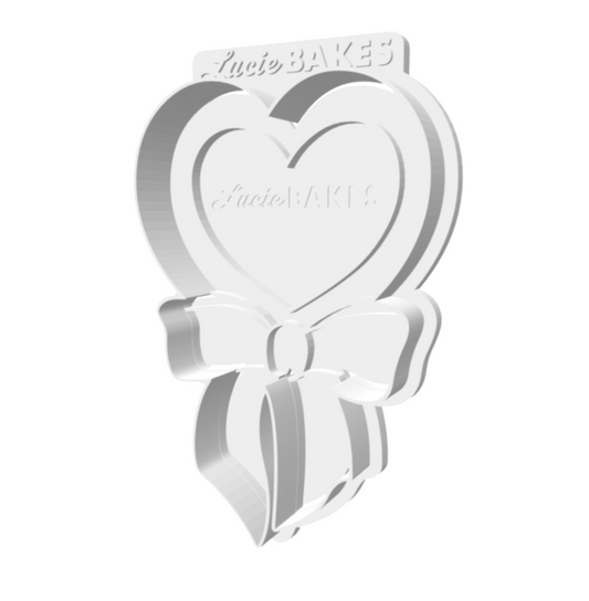 Heart with Bow Cutter & Stamp Set -- STL FILE