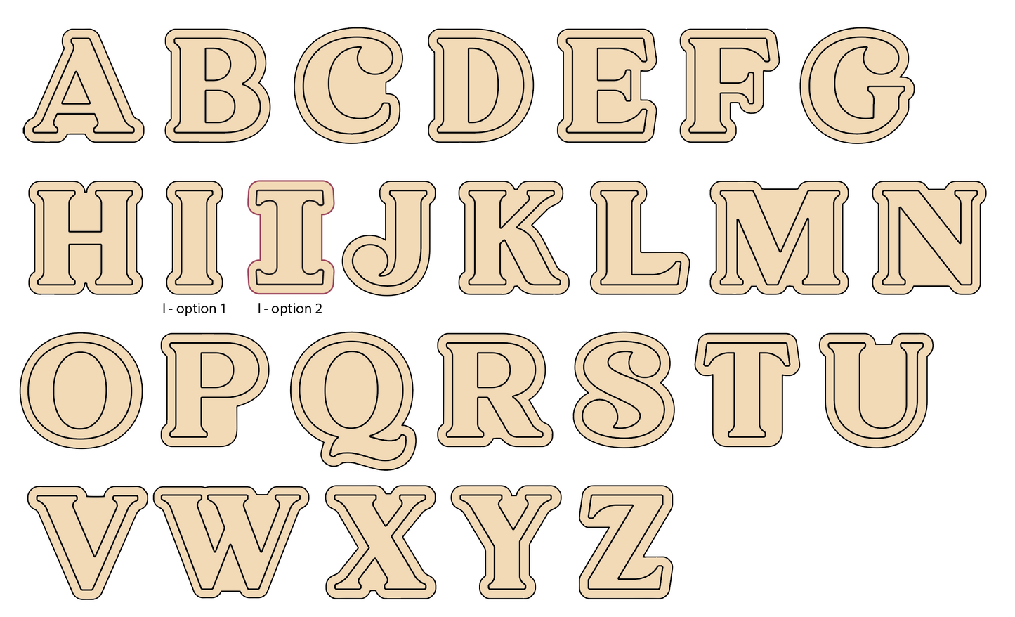 Uppercase Alphabet Cookie Cutters