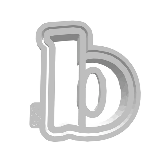 b (Lowercase, Includes 2 Cutters + Dough Pusher)-- STL FILES