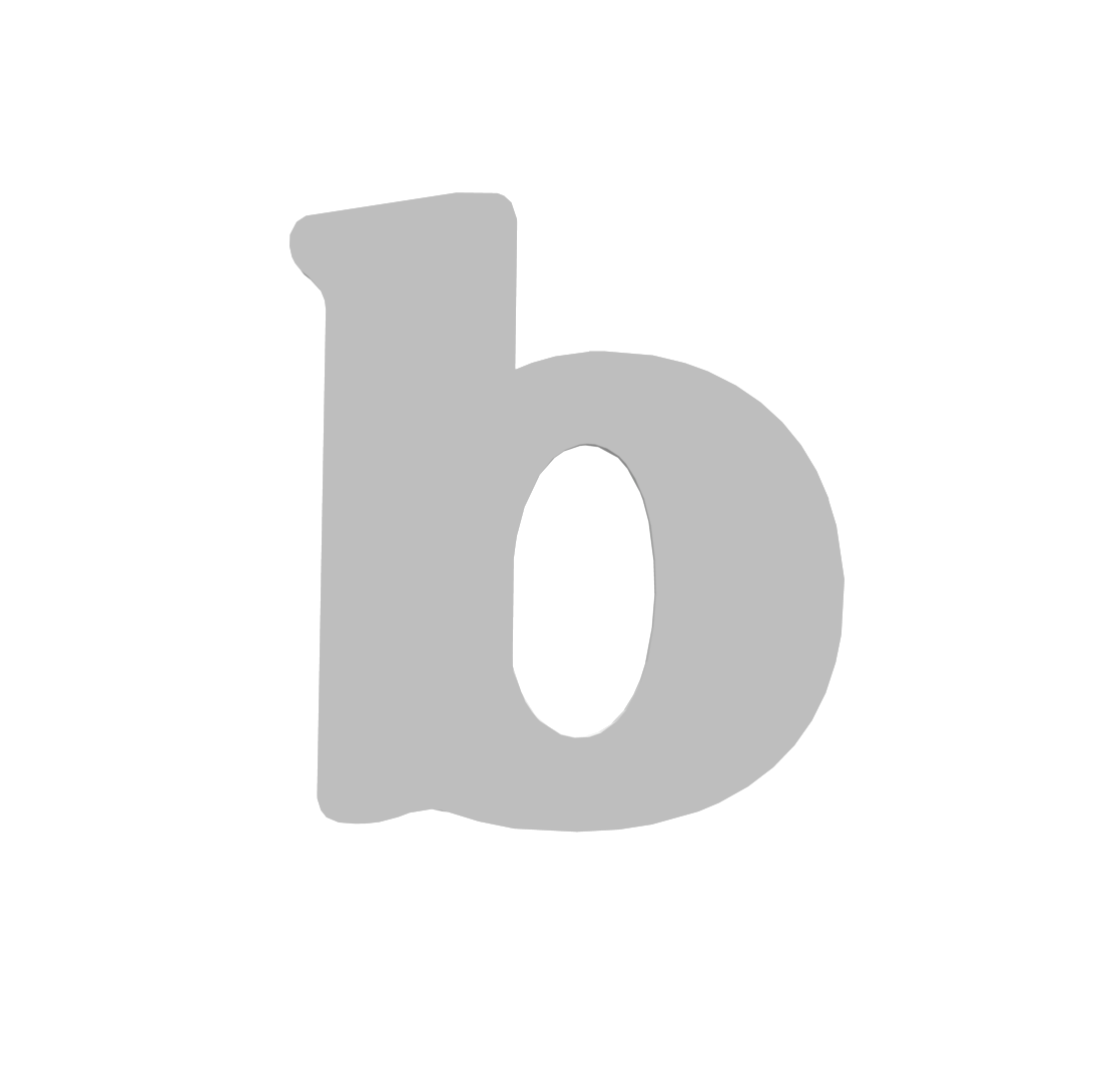b (Lowercase, Includes 2 Cutters + Dough Pusher)-- STL FILES