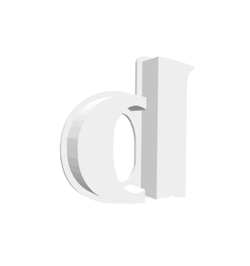 b (Lowercase, Includes 2 Cutters + Dough Pusher)-- STL FILES