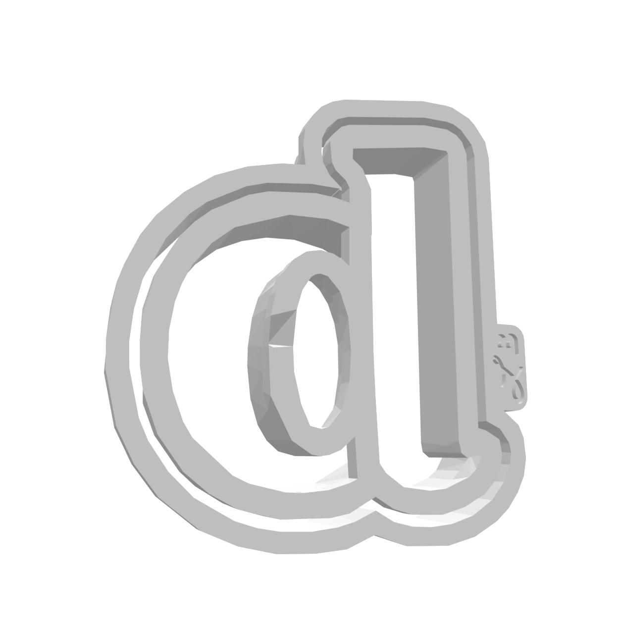 d (Lowercase, Includes 2 Cutters + Dough Pusher)-- STL FILES
