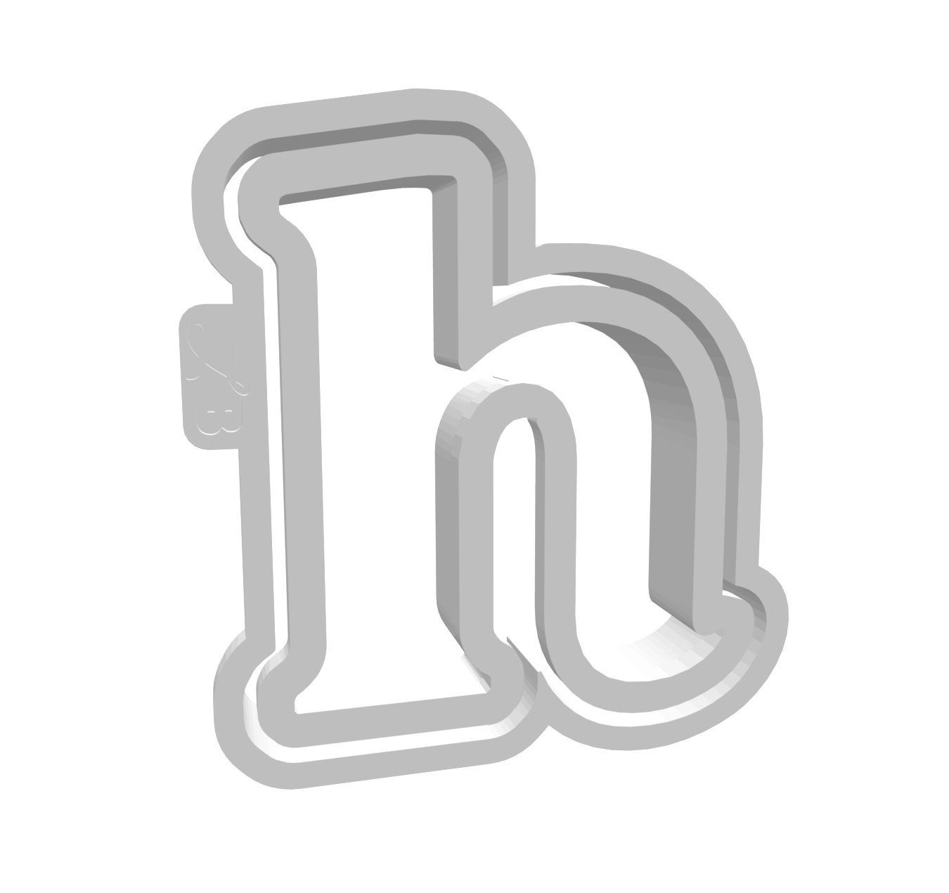 h (Lowercase, Includes 2 Cutters + Dough Pusher)-- STL FILES