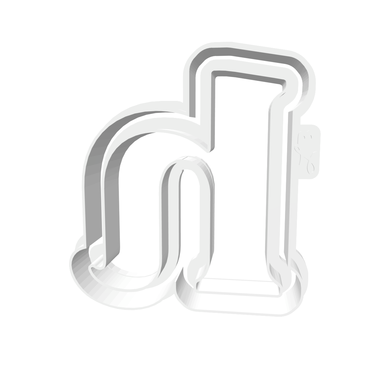 h (Lowercase, Includes 2 Cutters + Dough Pusher)-- STL FILES