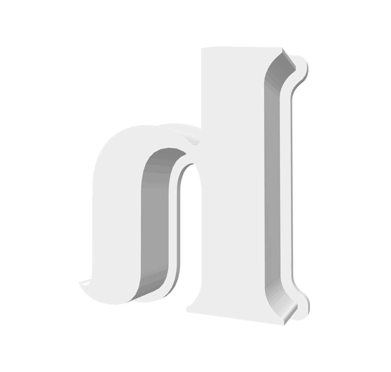 h (Lowercase, Includes 2 Cutters + Dough Pusher)-- STL FILES