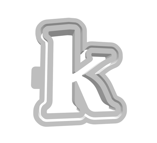 k (Lowercase, Includes 2 Cutters + Dough Pusher)-- STL FILES