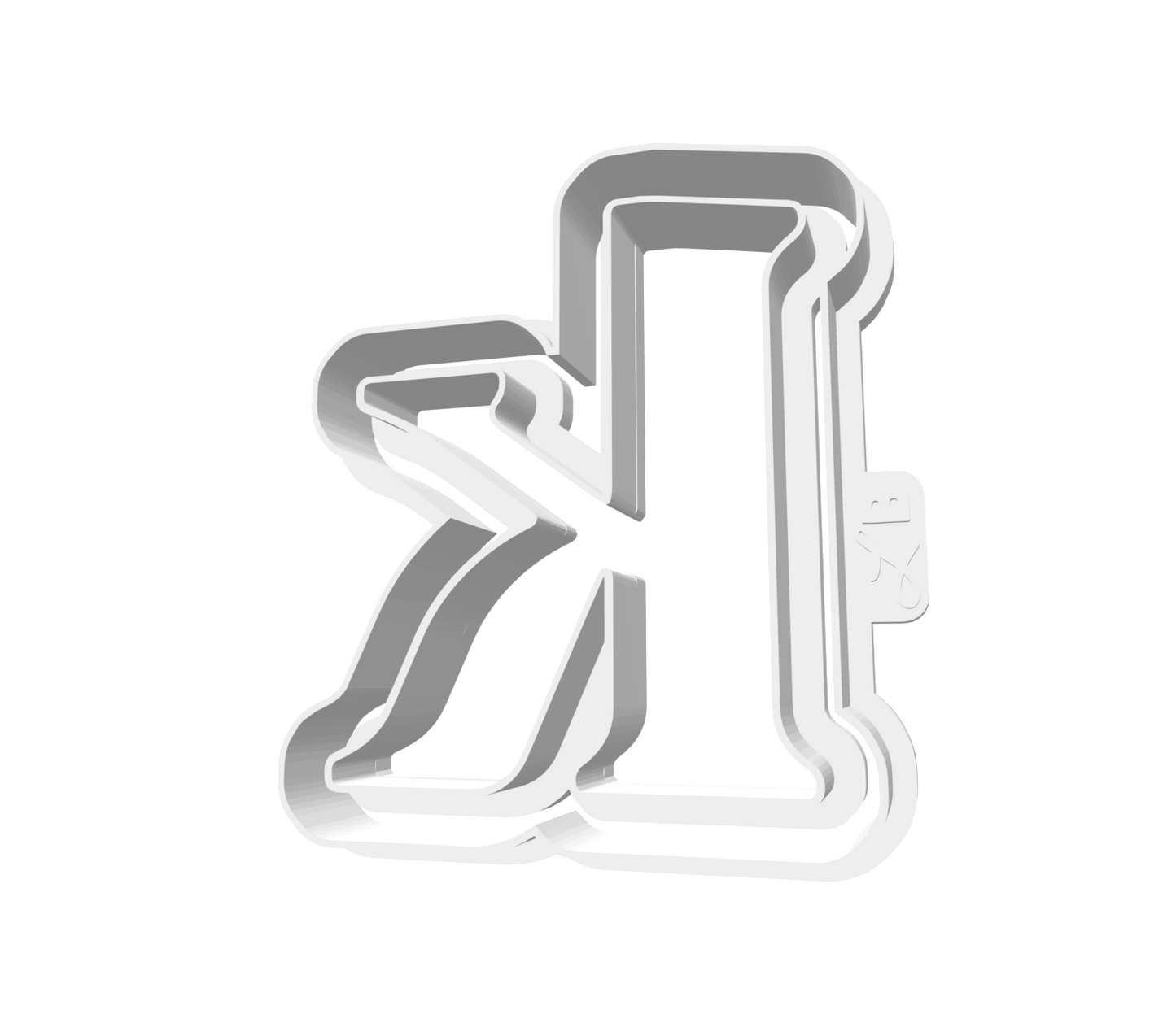 k (Lowercase, Includes 2 Cutters + Dough Pusher)-- STL FILES