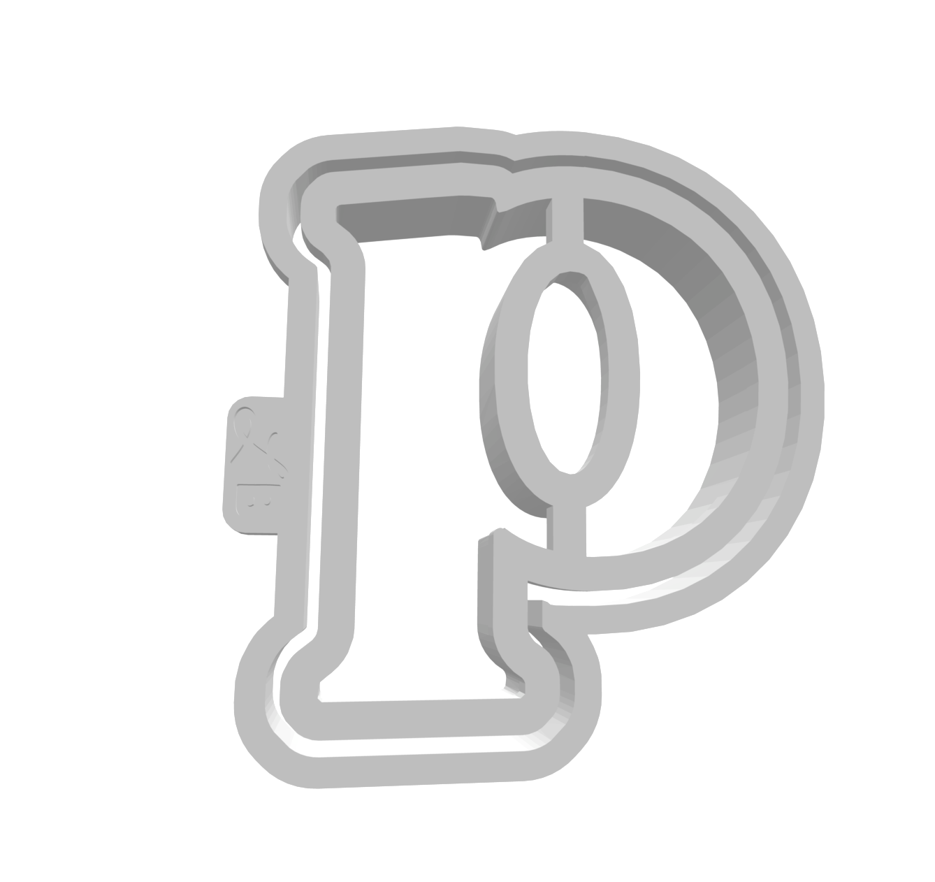 p (Lowercase, Includes 2 Cutters + Dough Pusher)-- STL FILES