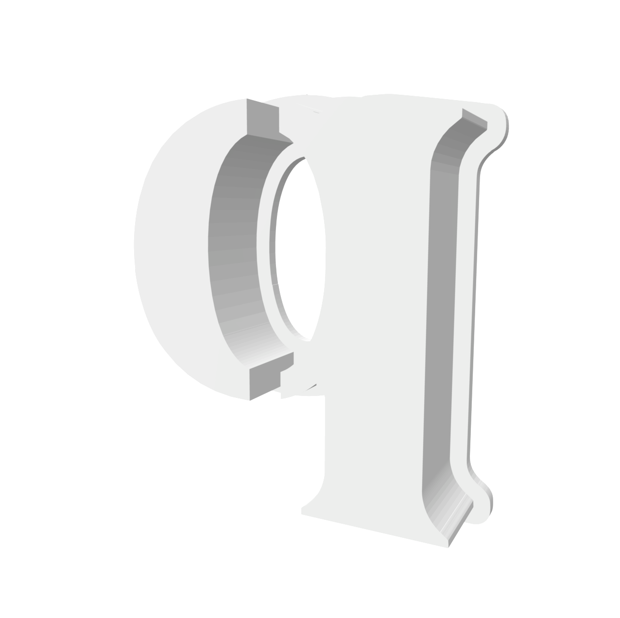 p (Lowercase, Includes 2 Cutters + Dough Pusher)-- STL FILES