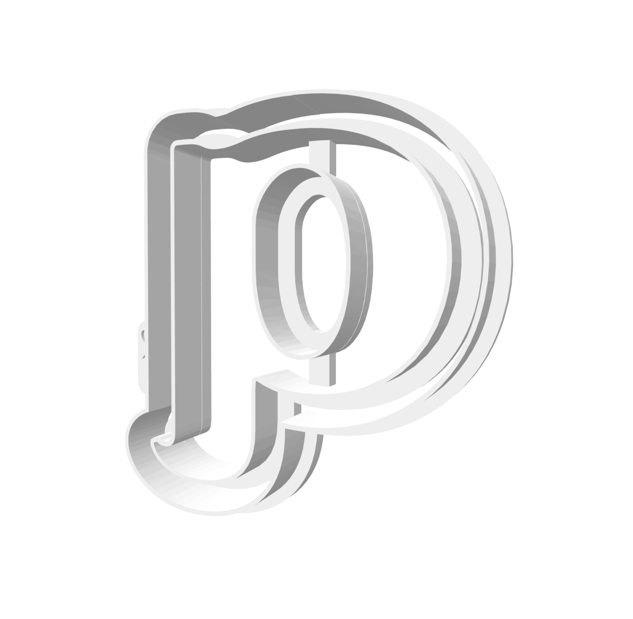 q (Lowercase, Includes 2 Cutters + Dough Pusher)-- STL FILES