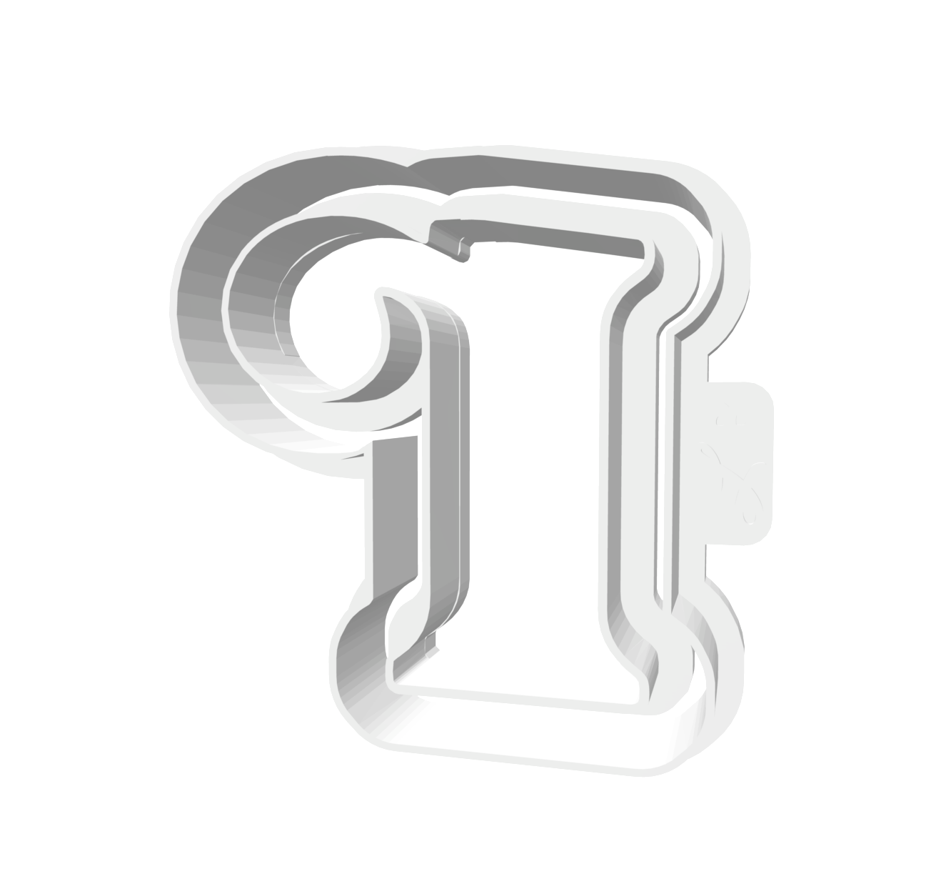 r (Lowercase, Includes 2 Cutters + Dough Pusher)-- STL FILES