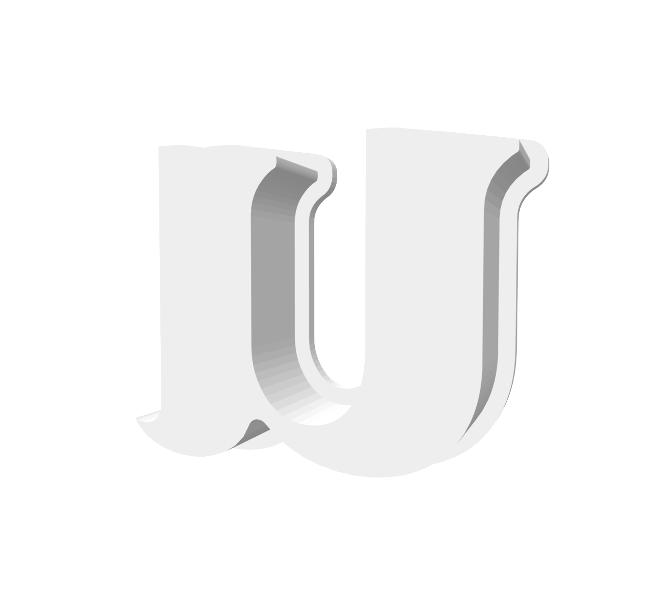 u (Lowercase, Includes 2 Cutters + Dough Pusher)-- STL FILES