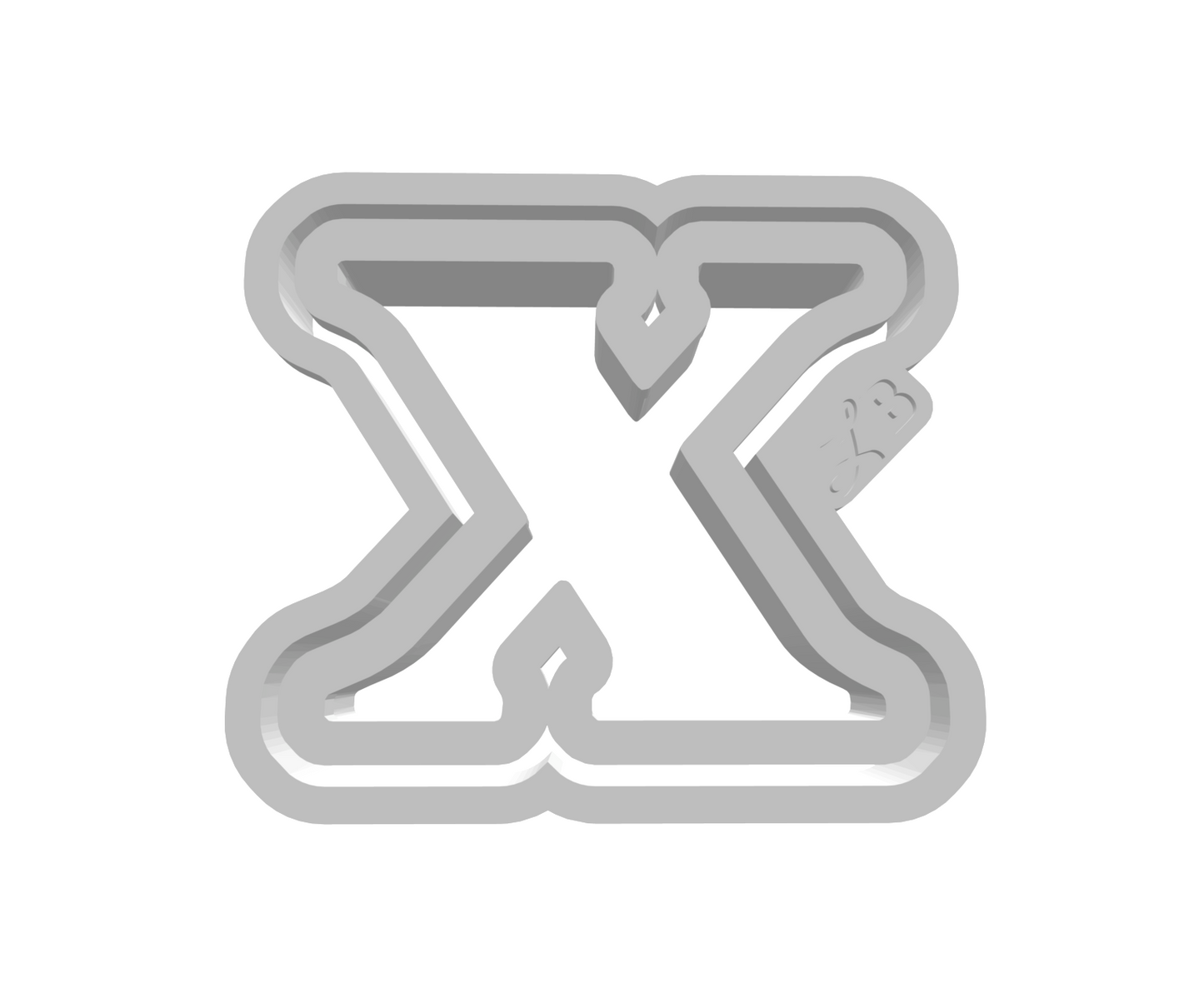 x (Lowercase, Includes 2 Cutters + Dough Pusher)-- STL FILES