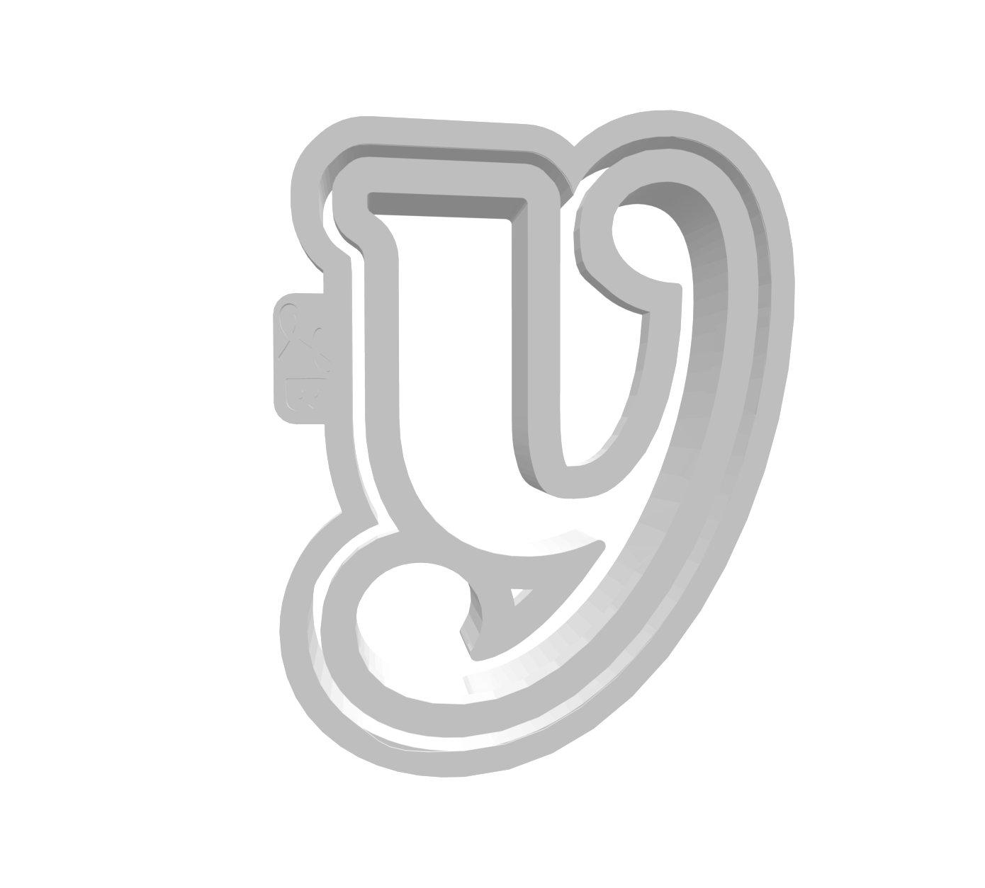 y (Lowercase, Includes 2 Cutters + Dough Pusher)-- STL FILES