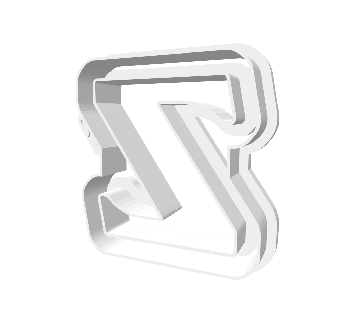 z (Lowercase, Includes 2 Cutters + Dough Pusher)-- STL FILES