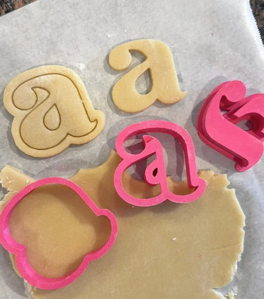Alphabet (Uppercase, Includes 2 Cutters + Dough Pusher per Letter)-- STL FILES