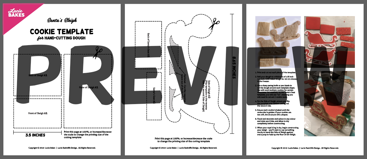 Santa's Sleigh - Digital Template & Tutorial