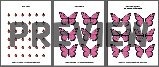Summer Bugs - Royal Icing Transfer Template