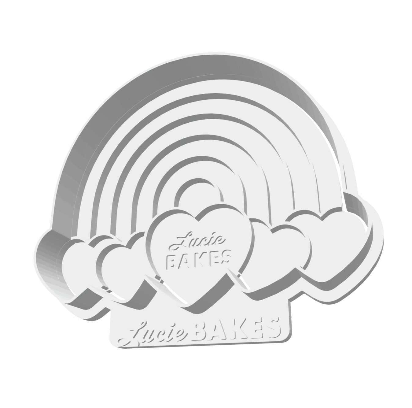 Rainbow Love Cutter & Stamp -- STL FILE